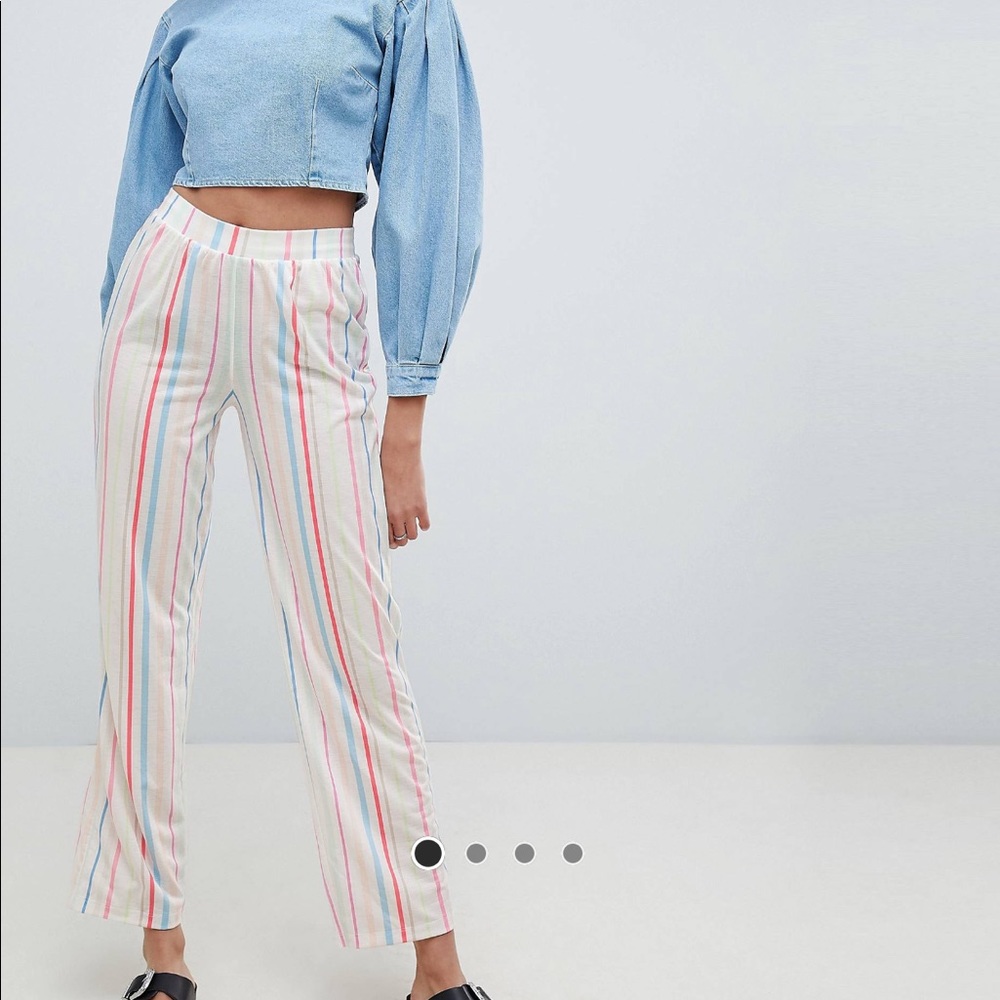 ASOS DESIGN Straight Leg Pants In Candy Stripe